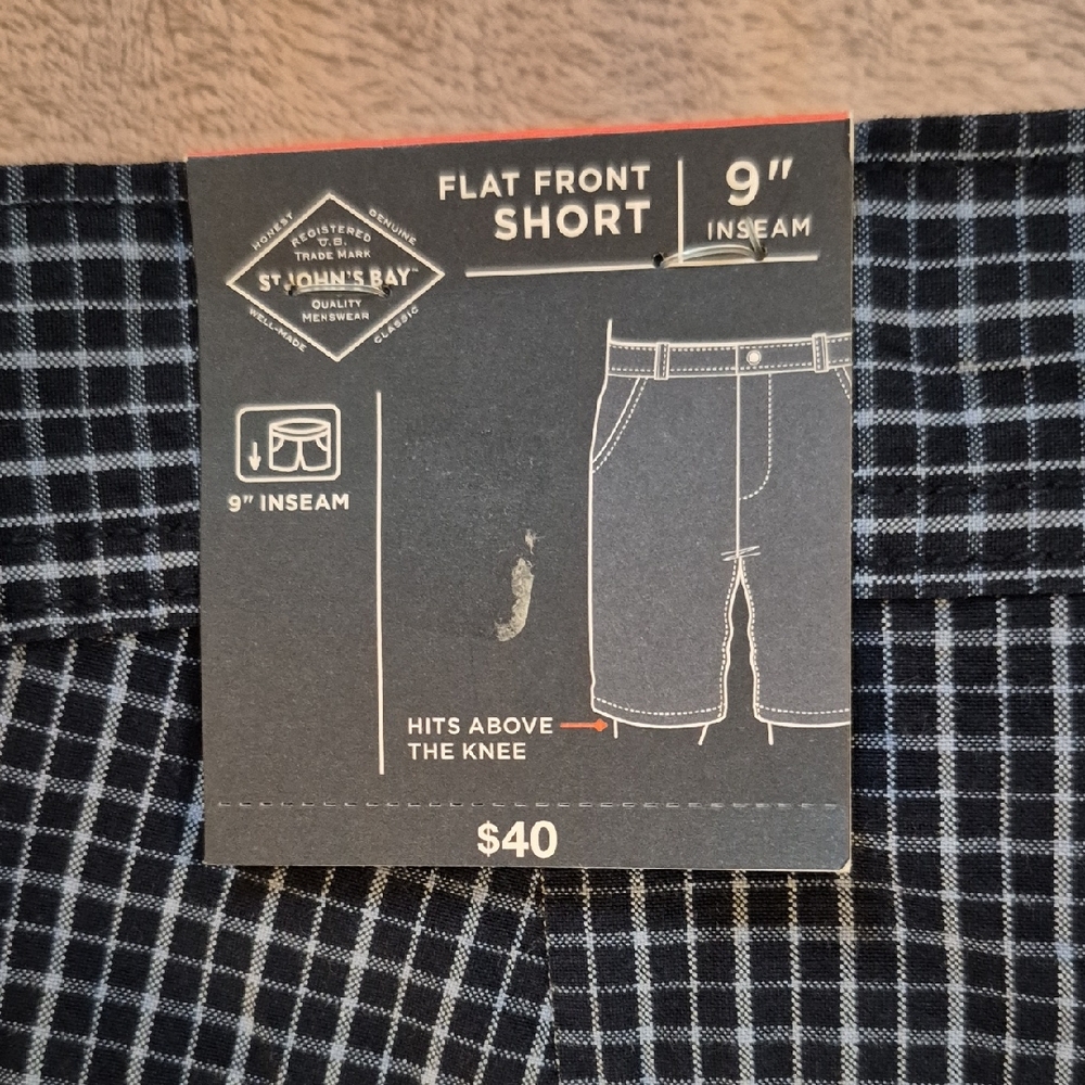 St. John's Bay Navy Checkered Men's Shorts